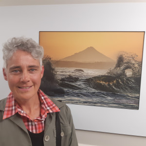 One of those taking prime position on the hospital wall was Kate Quigley with her stunning shot of the waves crashing on to Castlecliff beach with Mt Taranaki in the background.